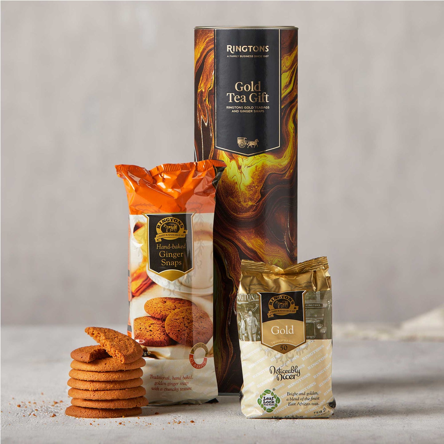 Gold Tea and Ginger Snap Gift Set